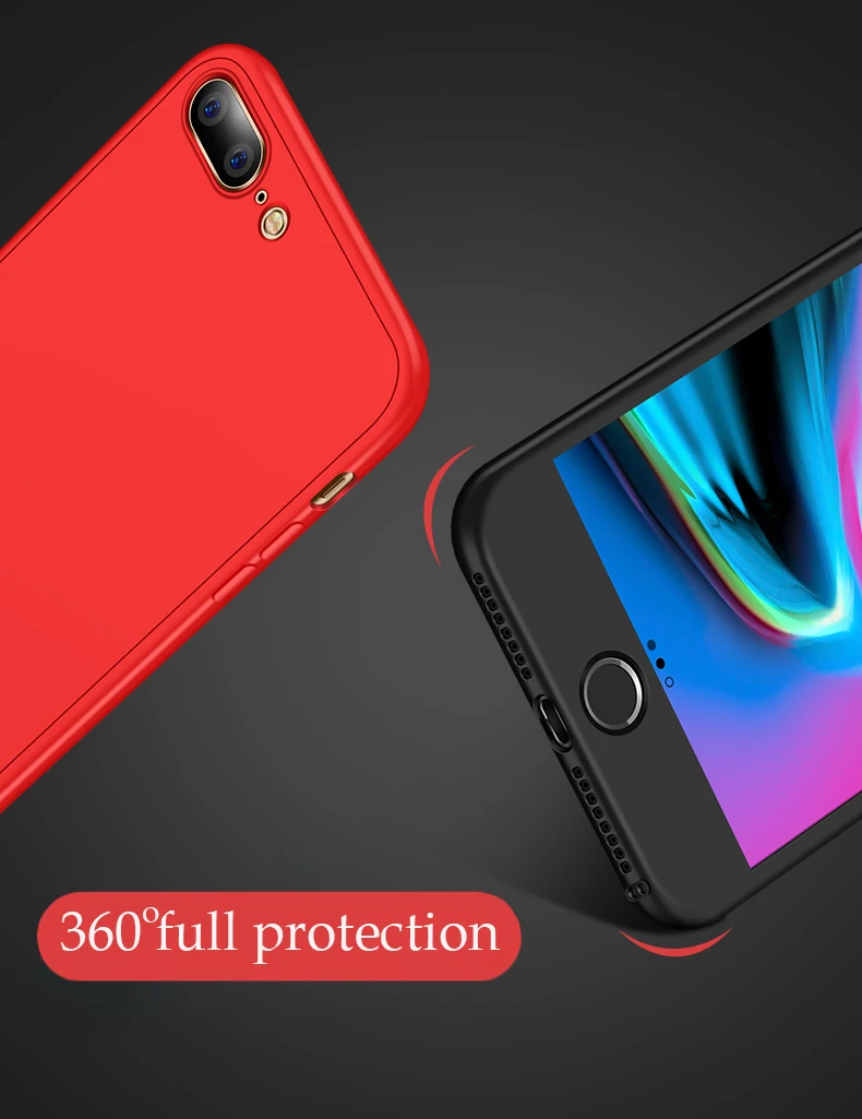 Чехол с полной защитой на 360 градусов для iPhone 6 S 6s 7 8 Plus X XR XS Max 5 5S SE 6Plus 6s Plus 7Plus 8 Plus Мягкий силиконовый чехол