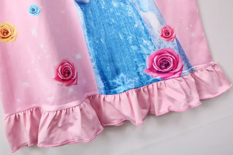 Disney princess robes summer girl nightdress baby nightgowns Frozen Elsa children's dress home clothing sleepwear pajamas top