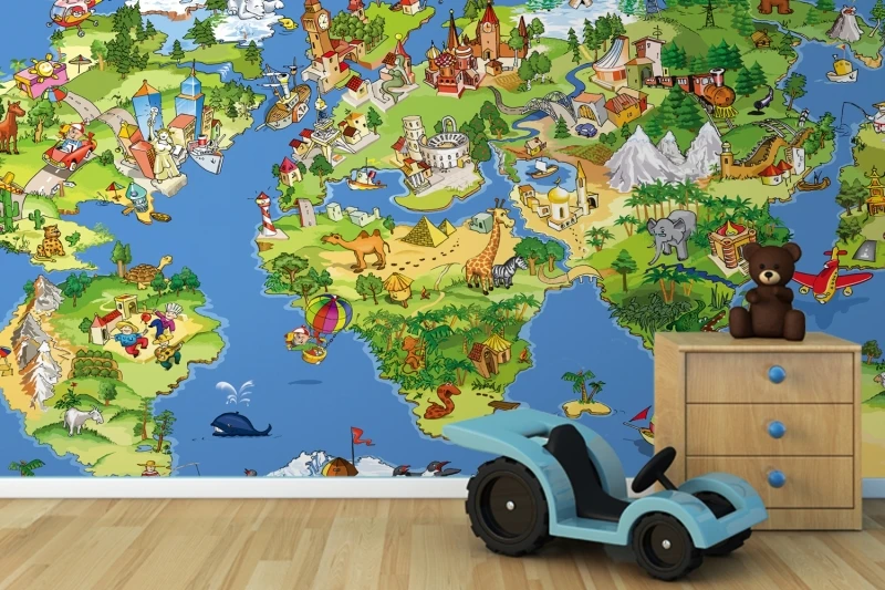 Настенные 3D обои с животными для детской спальни|3d wallpaper|wallpaper for children's bedroommap