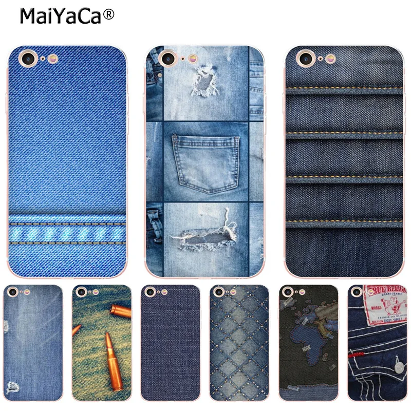 MaiYaCa джинсы стиль синий деним Мягкий ТПУ чехол для телефона iPhone 8 7 6 6S Plus X XS MAX XR 5 5S SE