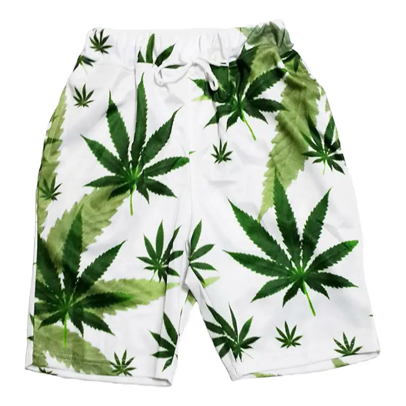 

CJLM New 3D Design Casual Shorts Men Day Leaf Printed Fashion Summer Beach Bermuda Men's Shorts