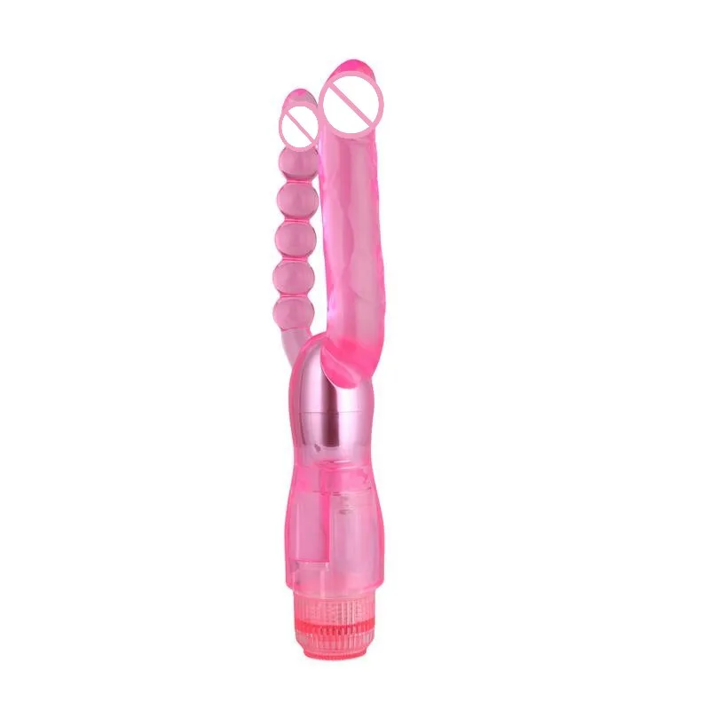 G Spot кролик двойной вибратор ротационные бусины водонепроницаемый вибропалка