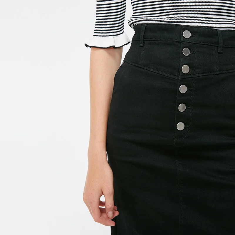 Vero Moda Новая женская OL Стиль Slim Fit вареная джинсовая юбка с высокой талией | 318437502