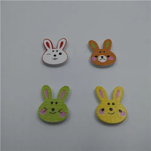 colorful rabbit 50 шт. смешанные милые Мультяшные животные деревянные пуговицы 2 отверстия Скрапбукинг ремесла DIY Швейные аксессуары украшения принадлежности - Цвет: colorful rabbit