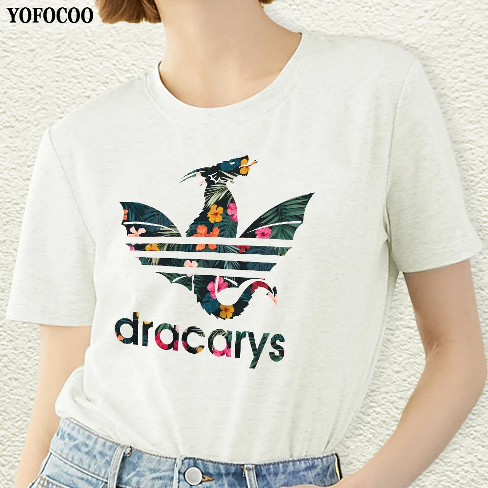 QIM Dracarys летние футболки с принтом Игры престолов Повседневная модная футболка