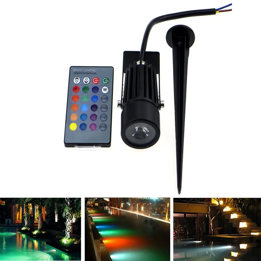 HobbyLane LED RGB водонепроницаемая лампа для газона с пультом дистанционного