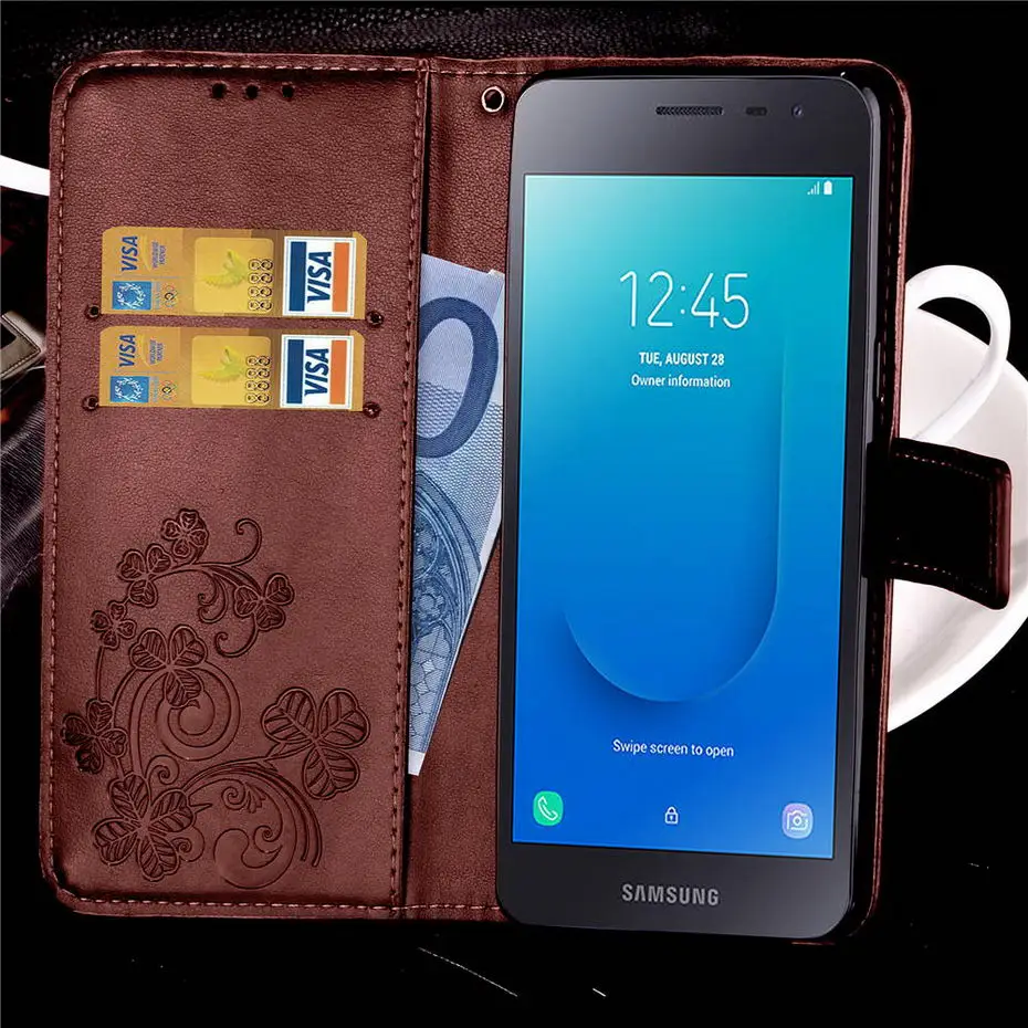Чехол для телефона из искусственной кожи для samsung Galaxy J2 Core J260G J260 SM-J260G J2core чехол откидная крышка 3D с тиснением и изображением бумажник чехол