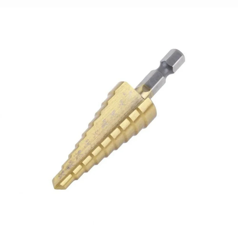 Набор ступенчатых сверл из быстрорежущей стали с титановым покрытием 3 шт. 3-12 мм