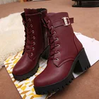 Сапоги на высоком каблуке; Женская зимняя обувь; Теплые плюшевые кожаные сапоги; Женские зимние сапоги; Пикантная женская зимняя обувь на квадратном каблуке; YX327