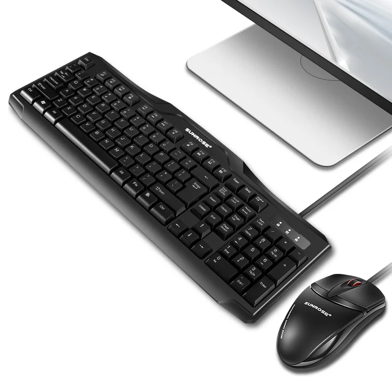 SunRose клавиатура Игровой набор клавишная мышь USB фотоэлектрический легкая форма