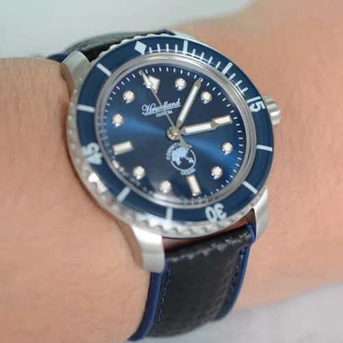 rubber blue dial Новинка 5015, мужские часы из нержавеющей стали, автоматические часы для дайвинга, 20 АТМ, сапфириглас, ободок, Ретро стиль, Сан Мартин, мужские механические наручные часы - Цвет: rubber blue dial