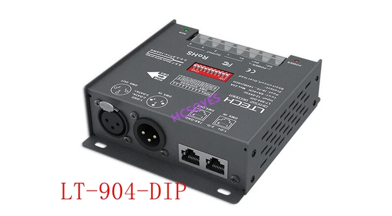 LTECH LT 903/LT 903 DIP/LT 904/LT 904 905 DMX/DMX512 декодер драйвера 8A * 3CH 576 W XLR 3/RJ45 Порты и разъёмы led RGB
