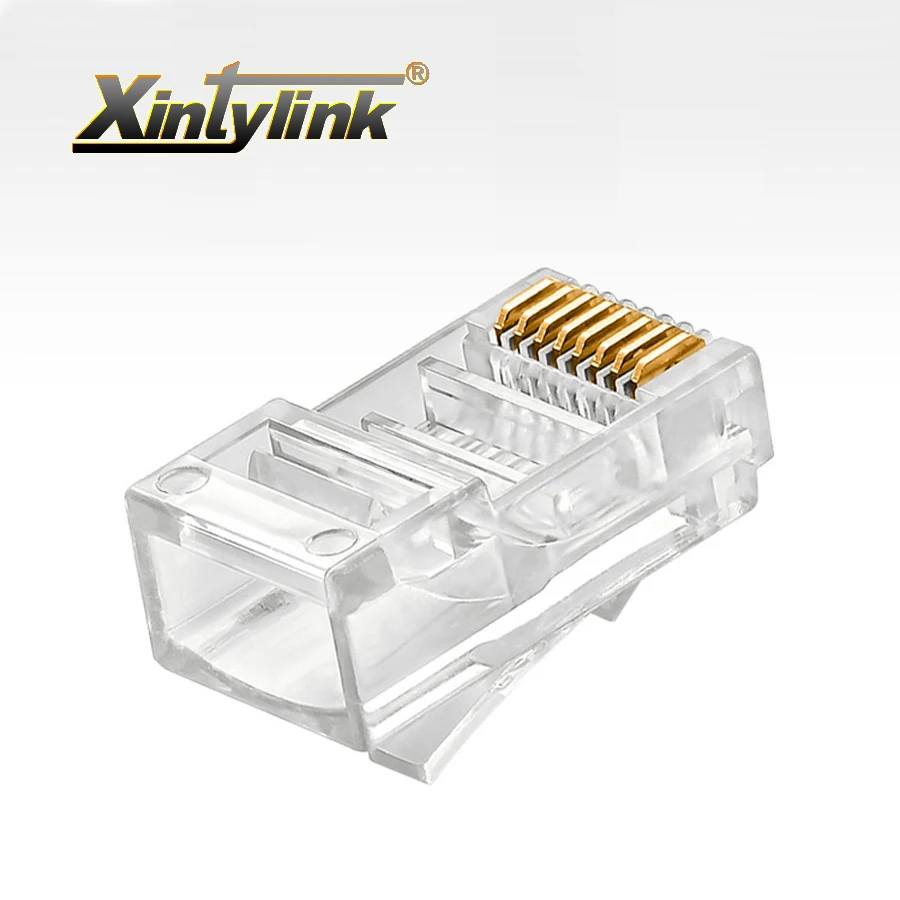 Xintylink 500/1000 шт. RJ45 разъем rj 45 штекер Cat5 Cat5e 8p8c неэкранированный Разъем модульный utp