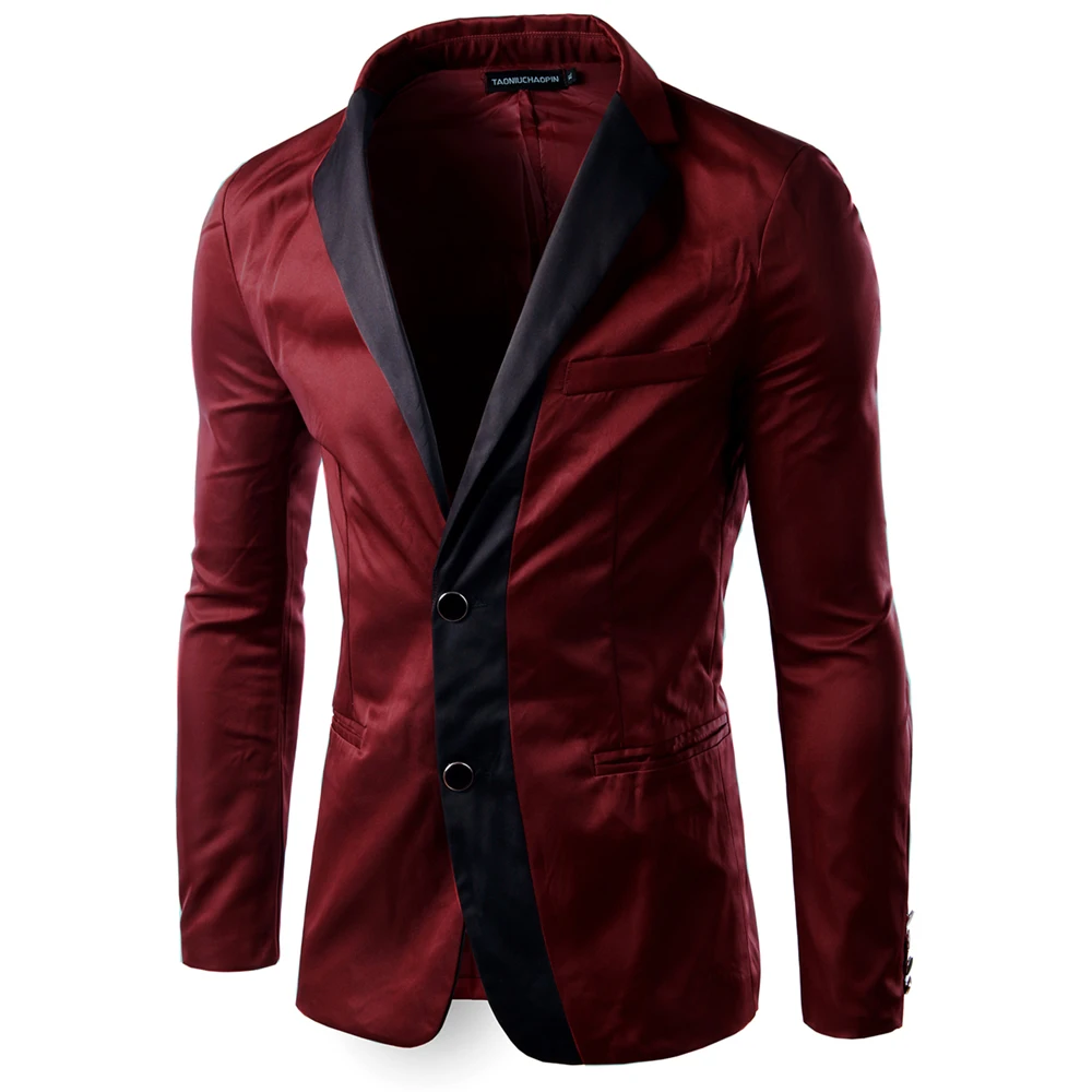 2017 Новая мода Повседневное Блейзер Для мужчин Slim Fit Куртка Мужской пиджак пальто