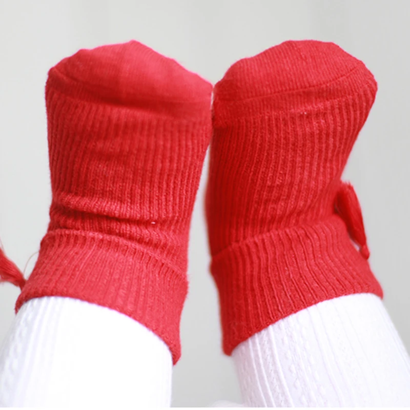 Lovely cozy newborn socks princess girls sweet tassel fold ankle solid color for baby leg warmers toddler clothing | Мать и ребенок