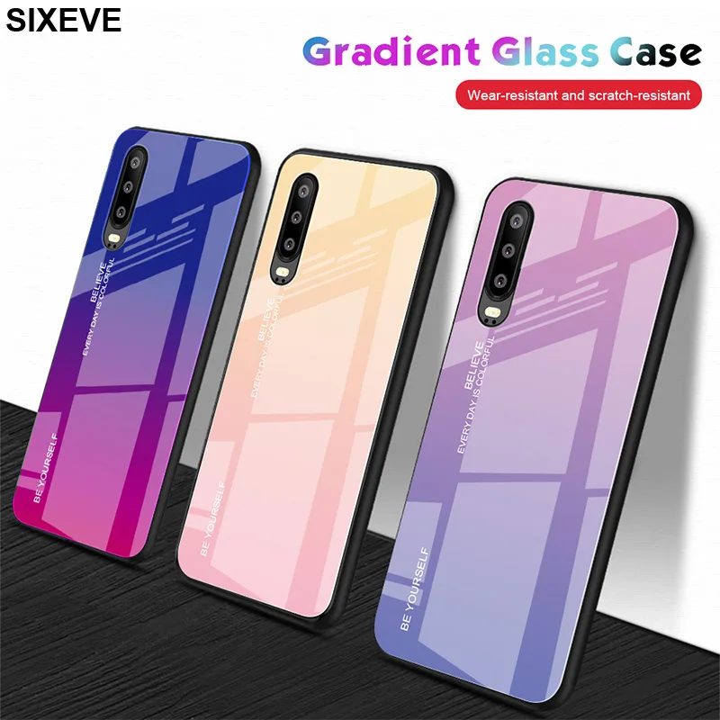 3D цветное закаленное стекло+ силиконовый чехол для huawei P20 P30 Pro Lite honor 9 Lite 10 P smart mate 10 20 Lite Pro Чехол для сотового телефона
