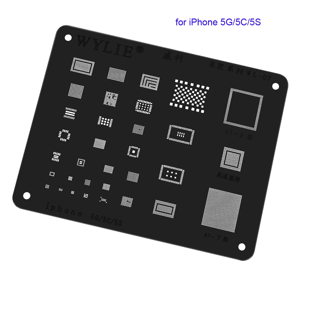 WYLIE черный трафарет Универсальный для iPhone 5 6 6S 7 8 X XS MAX XR IC жесткий диск ЖК экран