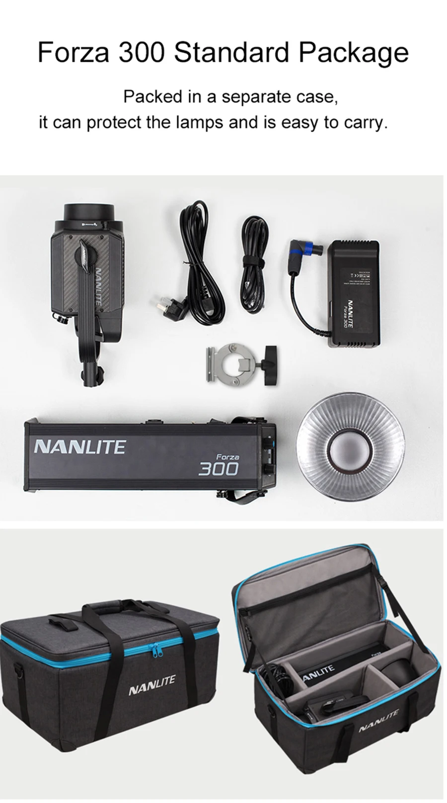 NanGuang NANLITE Forza 300w 60w светодиодный фотографический светильник ing заполняющий светильник Точечный светильник 5600K 2,4G беспроводное приложение wifi управление Forza300