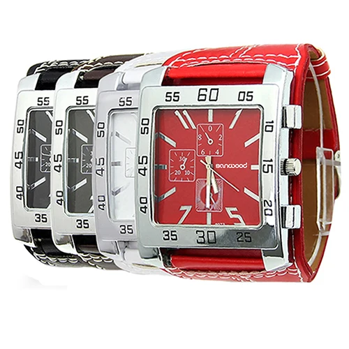 2016 Лидер продаж модные кожаные ремешок площади набора Кварцевые часы наручные