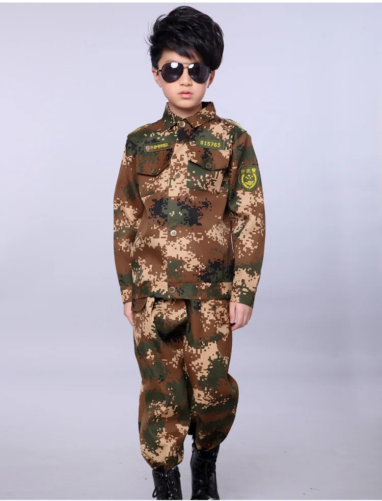 Детская Униформа с длинным рукавом костюмы для военных учений мужчин и