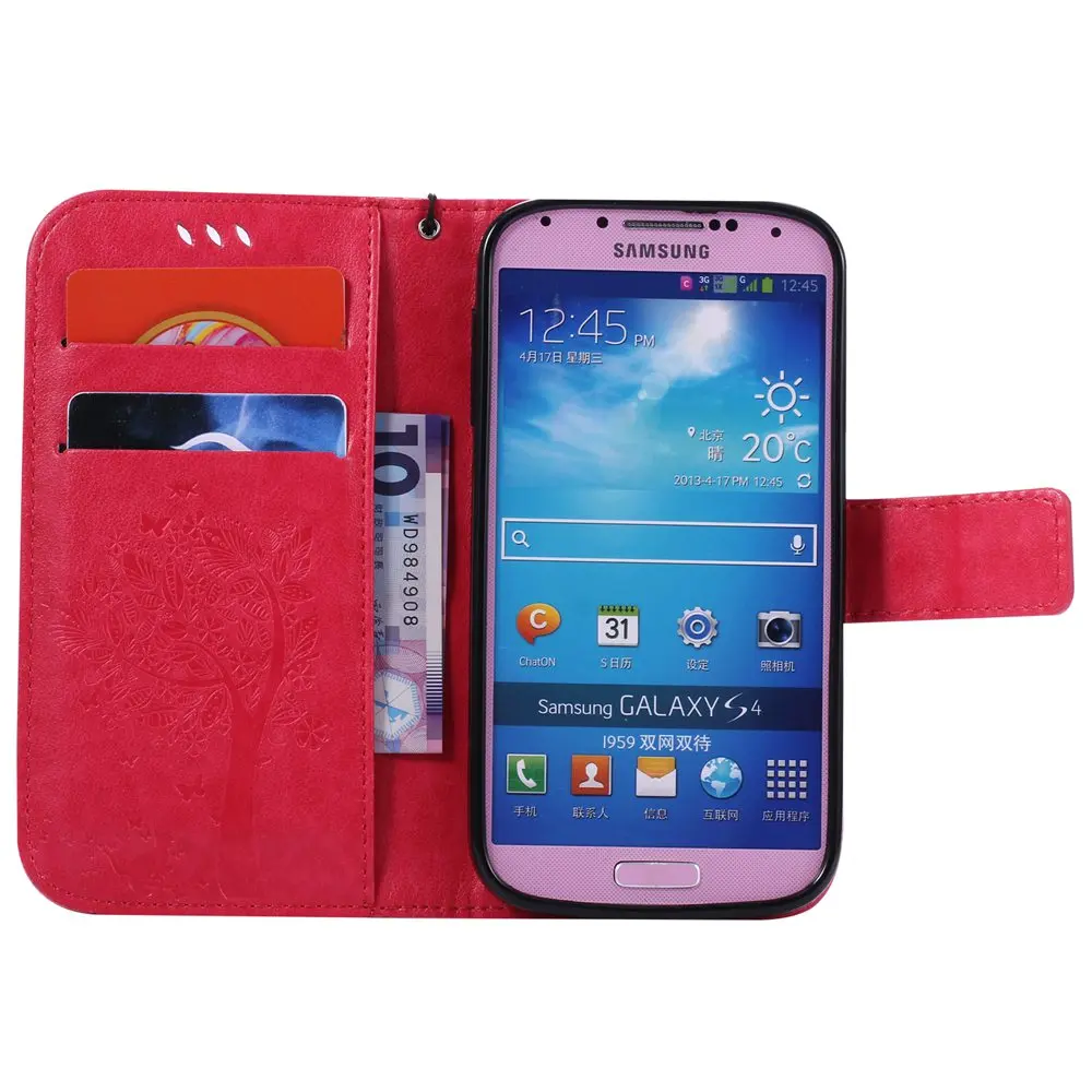 Кожаный чехол книжка для Samsung Galaxy S4 S 4 кошелек телефона GalaxyS4 I9505 I9506 I9515 GT I9500 I9506|cover