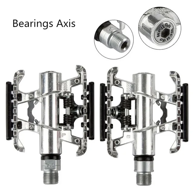 Silver zucheng Wellgo C099 для шоссейного горного велосипеда, велосипедные шариковые подшипники, двухсторонний шариковый подшипник, самофиксирующаяся педаль двойного назначения - Цвет: Silver zucheng