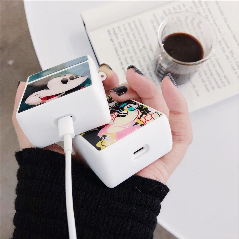 Чехол с изображением Микки Мауса Для apple airpods Minnie, глянцевая крышка, bluetooth, беспроводные наушники air pod, защитный чехол для зарядки