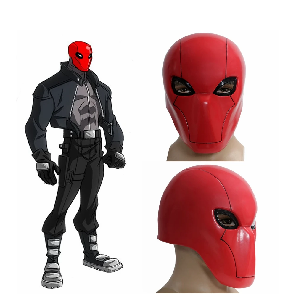 X-COSTUME Красная маска с капюшоном Косплей Бэтмен под красным капюшоном Полный головной шлем из ПВХ Хэллоуин высокого качества косплей костюм, реквизит