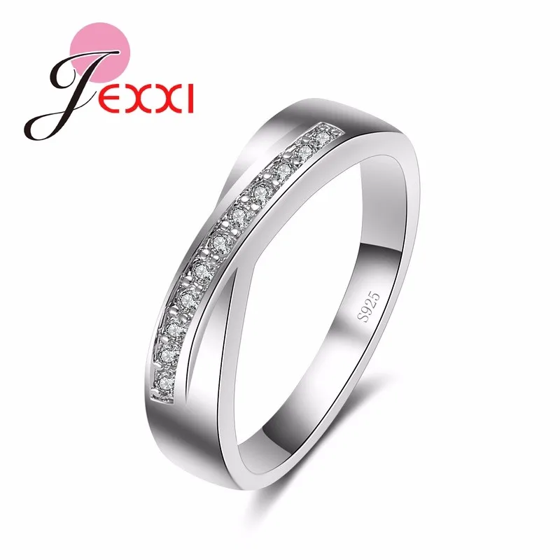 

Женское кольцо для влюбленных, обручальные кольца из стерлингового серебра 925 пробы с камнями, стразы, Ювелирное Украшение