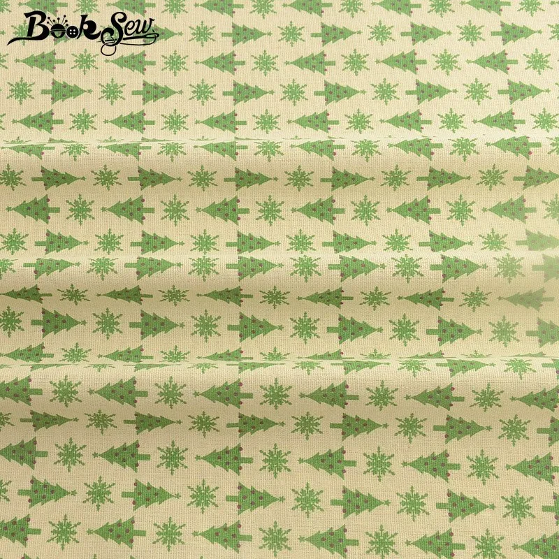 Booksew Рождественские елки дизайн хлопок льняная ткань метров Telas холст ткань Tissu DIY скатерть сумка занавеска Подушка Cabas