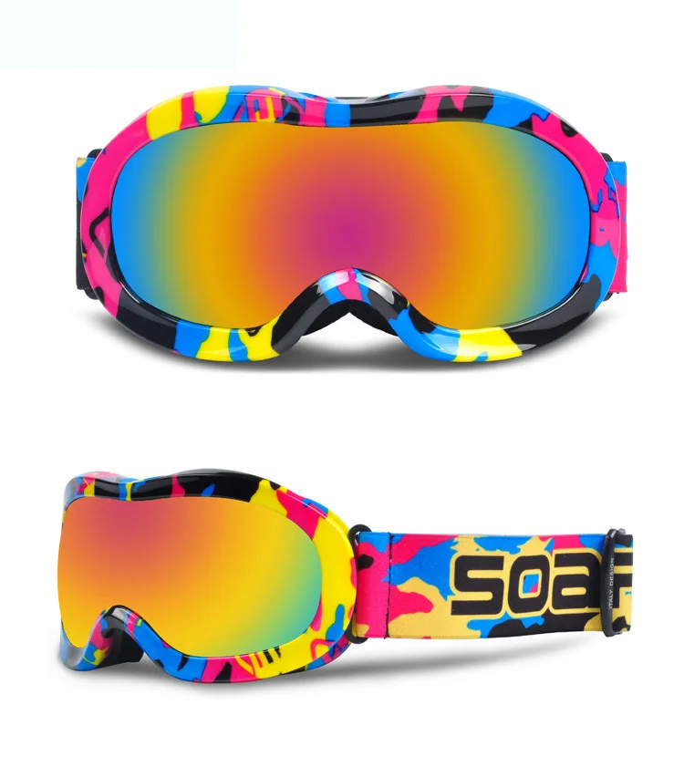 2 Pcs Ski Helmet Goggles Boys And Girls Snowboard Helmet Moto Snowmobile Skateboard Safety Helmet Mask Winter Skiing Goggles