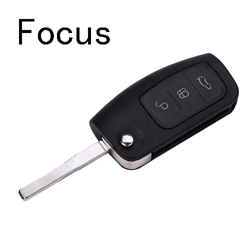 Focus Откидной ключ складной модифицированный неразрезанный автомобиль пустой ключ оболочки чехол брелока Дистанционного управления для Ford Focus Fiesta C Max KaMondeo 2 3 крышка с логотипом - Количество кнопок: Focus