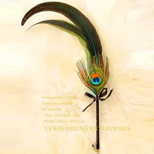 

Vintage Peacock feather pen ballpoint pen birthday party gift