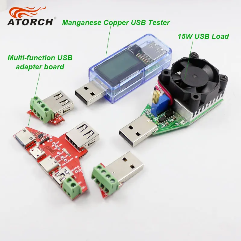 ATORCH USB Тестер DC Цифровой вольтметр + iphone micro Type c Mini плата адаптера usb нагрузка