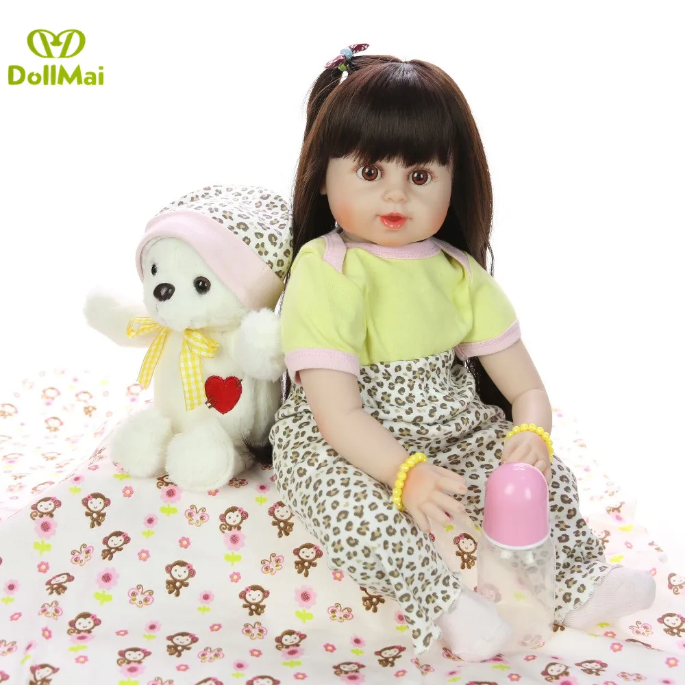 23 дюйма Boneca Reborn Мягкая силиконовая виниловая кукла 60 см Кукла для новорожденных