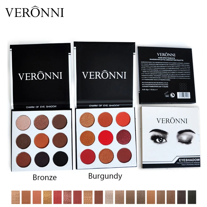 9 цветов Make Up Professional Мини тени для век Pallete Nude блеск матовый Новый макияж Палитра