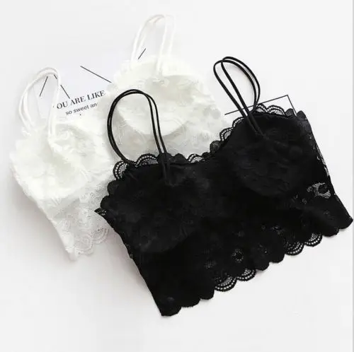 Летние сексуальные цветочные кружева кружево Bralette Дамы Полые ремень модные безрукавки бретели размеры