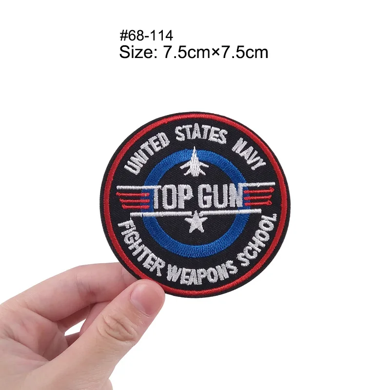 Топ пистолет TOPGUN вышитые нашивки Питт Митчелл MAVERICK Имя тег США ВМС патч Топ пистолет США американский флаг крылья Maverick - Цвет: Затуплённый