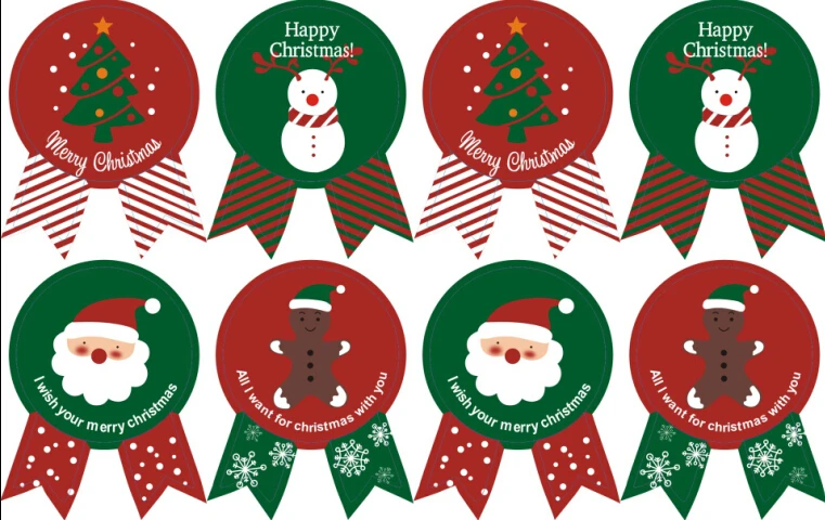 

1lot = 80pcs Christmas sticker New Christmas Label,Gift Sealing Stickers for Cookie/Candy/Nuts Package,X'mas Tree/Snowman L