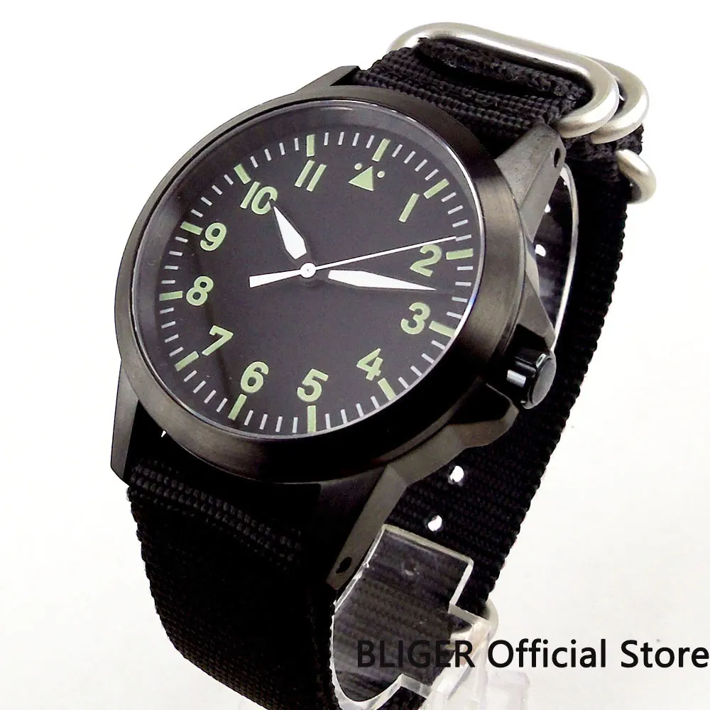 

Sterile 42mm Automatic Men's Watch ST Automatic Movement PVD Watch Case Nylon Strap