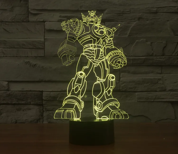 2016 Горячие Продажа Новые Творческие Трансформеры 3D LED Night Light Дети Спальня