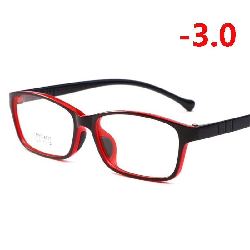 Myopia 300 1,56 асферические линзы, детские очки по рецепту для безопасности детей TR90, очки для близорукости для мальчиков и девочек, черная красная оправа, 0~-4,0 - Цвет оправы: Myopia 300