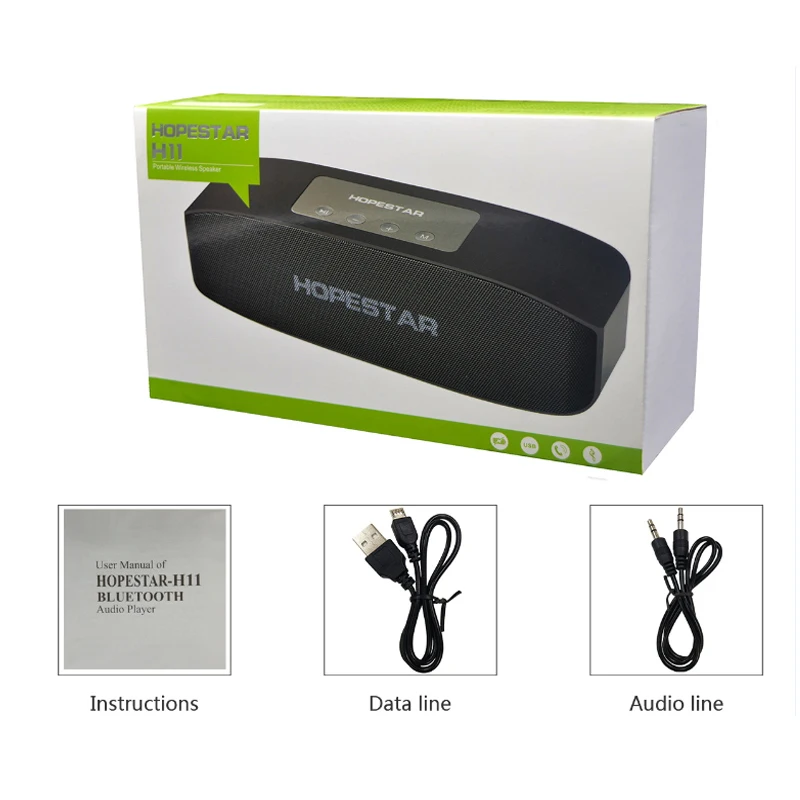 EStgoSZ HOPESTAR H11 Bluetooth динамик Hifi беспроводной Саундбар двойной бас стерео Поддержка USB TF AUX FM с зарядным устройством