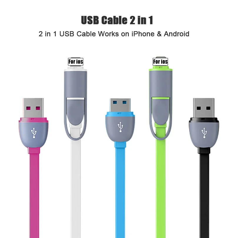 Быстрая Зарядка Кабель Micro Usb + 8Pin 2 в 1 Синхронизация Данных Зарядное Устройство