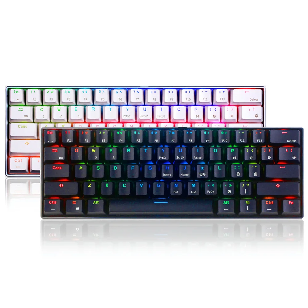 Royal Kludge RK61 эргономичная клавиатура Bluetooth двойной режим 60% RGB светильник Механическая игровая клавиатура для ноутбука планшета