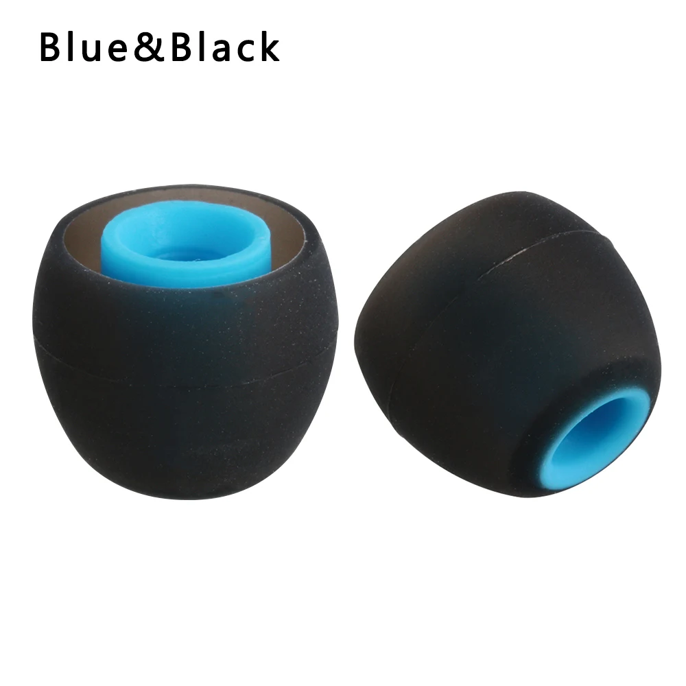 S black blue 2 шт/1 пара разноцветных резиновых 3,8 мм вставных наушников сменные насадки для наушников силиконовые резиновые ушные наконечники универсальные Сменные наушники - Цвет: S black blue