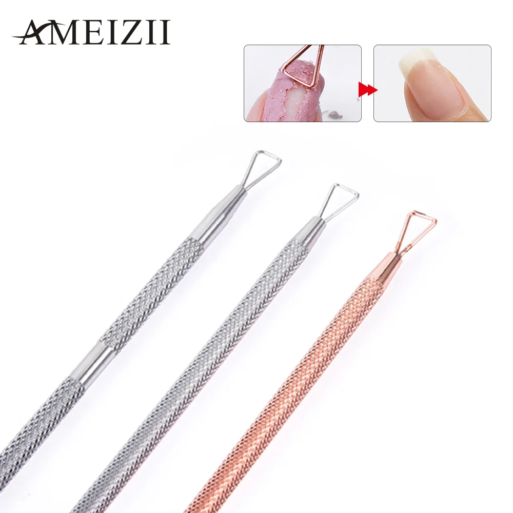 AMEIZII Гель-лак для удаления кутикулы Pusher из нержавеющей стали для удаления омертвевшей кожи Маникюрный Инструмент для снятия УФ-гель-лака