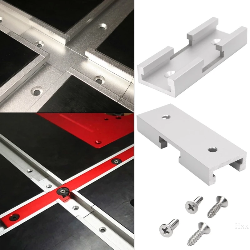 

SAILFLO 2Pcs T-Track Intersection Kit Aluminum T-Slot Connecting Parts Woodworking Tools