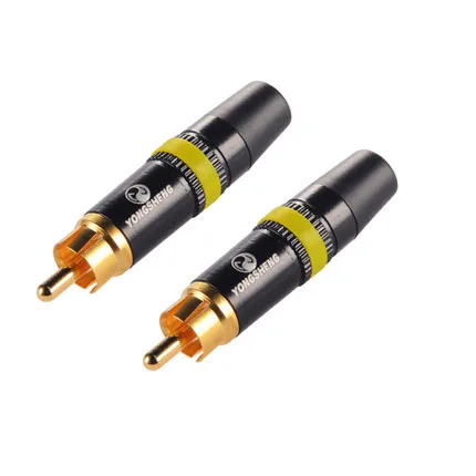 10 шт./лот сделано Neutrik фабрики Китая YS373-2 соединитель-гнездо типа RCA разъем RCA Золото Мужской Красный кольцо - Цвет: YS373-4 Yellow