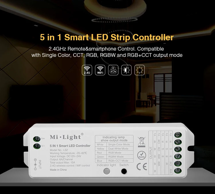 [Seven Neon] Бесплатная доставка 2 4G Mi светильник WIFI 4-зосветильник/CCT/RGB/RGBW/RGB + CCT 4 в 1
